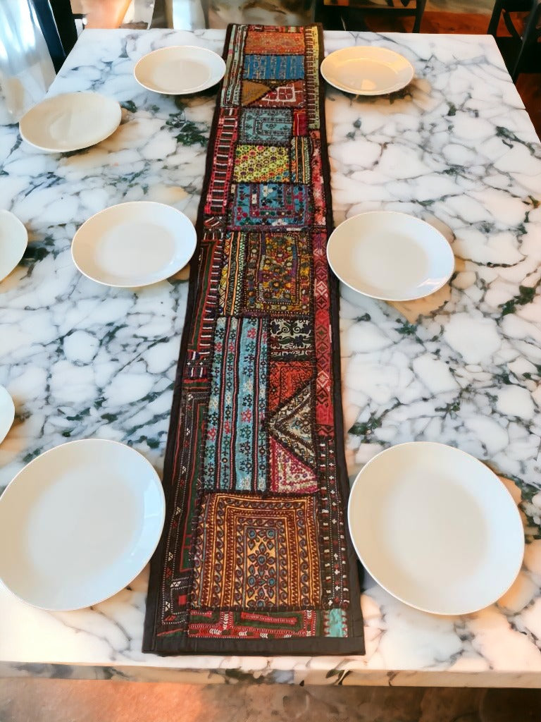 Beautifully Patterned Handmade Table Runner in Vibrant Colors