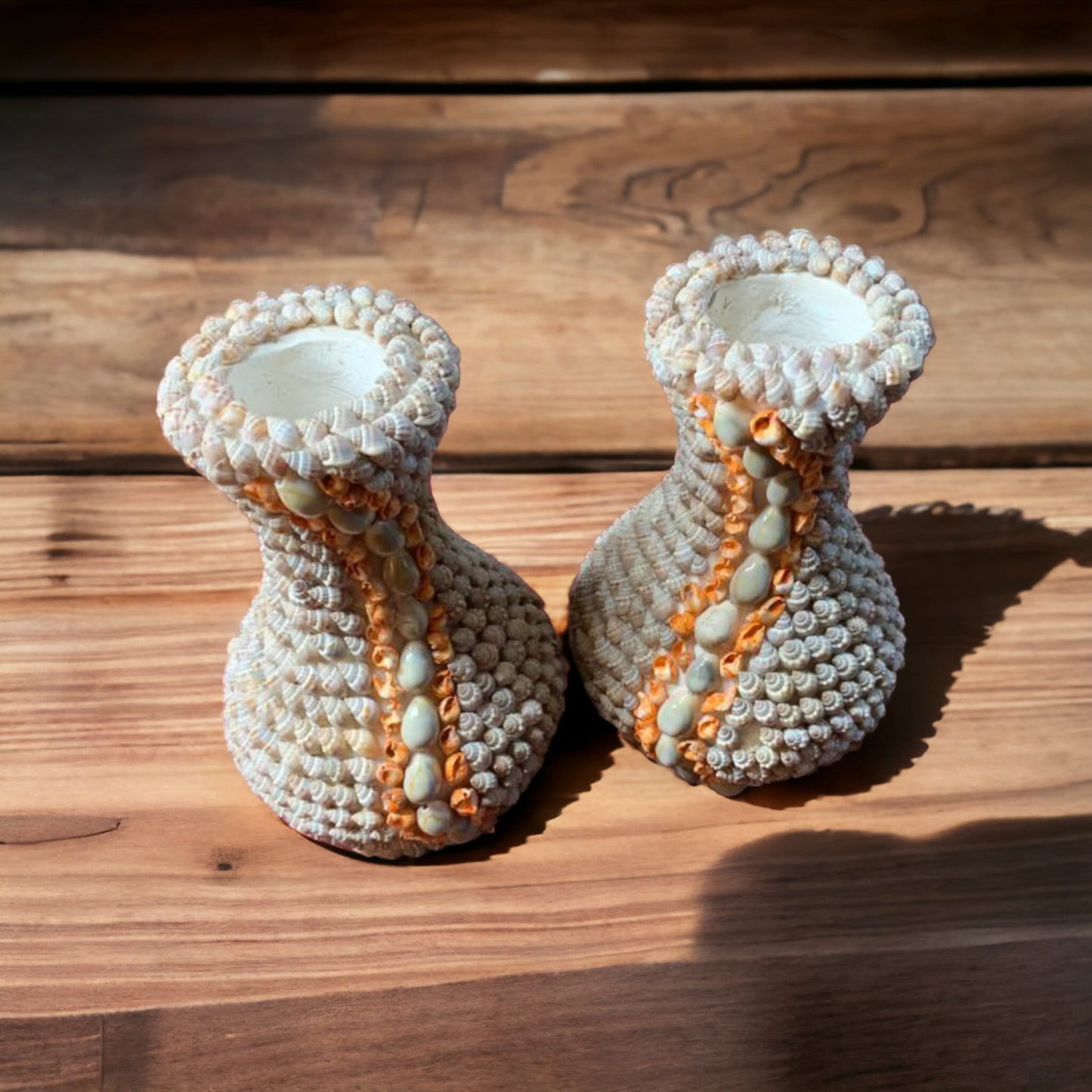 Handmade beautiful vase made from natural sea shells