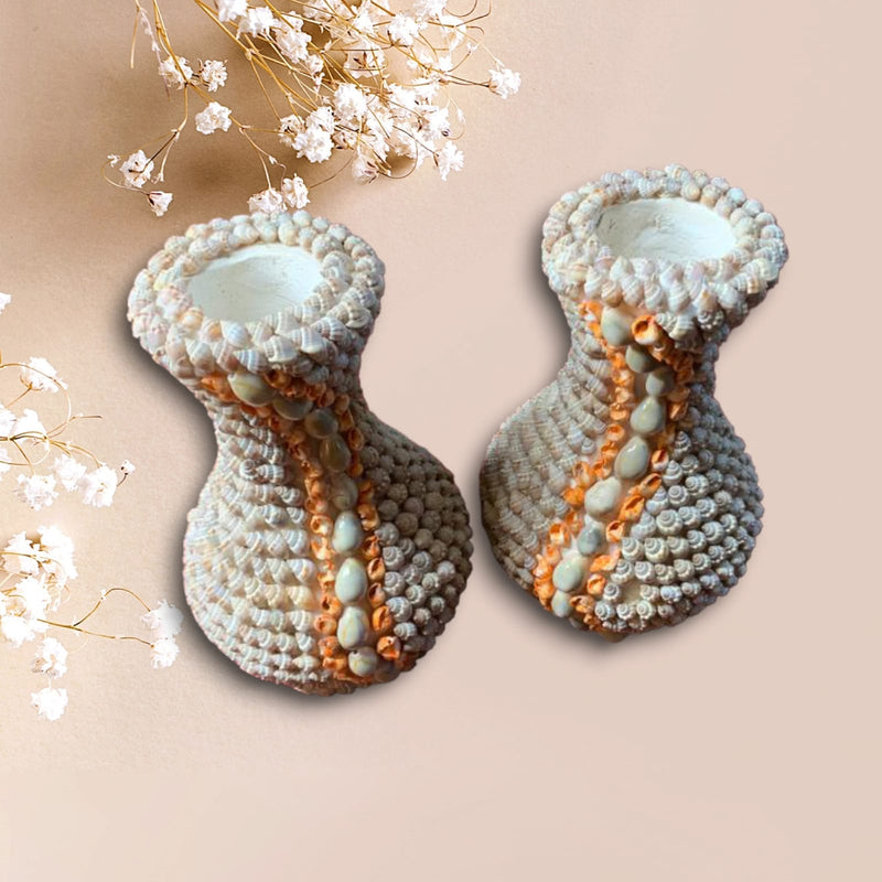 Handmade beautiful vase made from natural sea shells