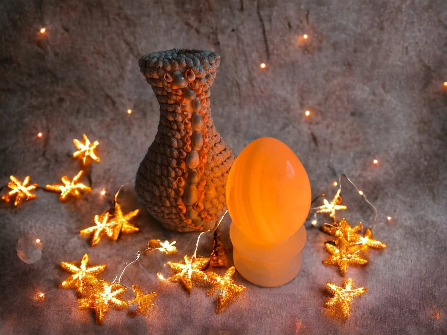 Handmade beautiful vase made from natural sea shells