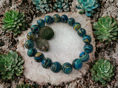 handmade pair of bracelets made from pure stone