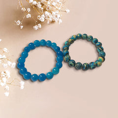 handmade pair of bracelets made from pure stone