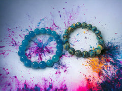 handmade pair of bracelets made from pure stone