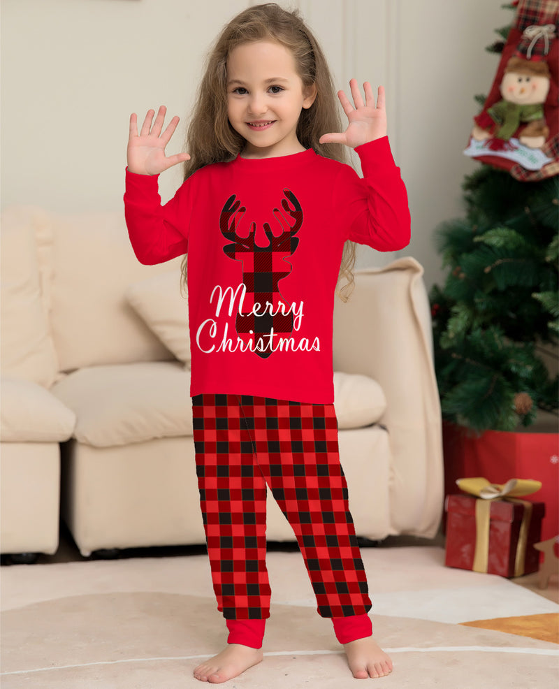 Christmas Family Matching Pajamas Set Christmas Holiday PJs Elk Top Pants Set Pajamas For Family Mom Dad Kids Baby