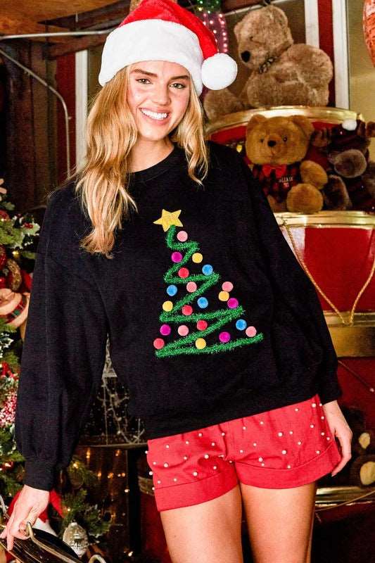 2024 New Christmas Tree Women's Sweatshirt Hoodie Autumn Winter Long Sleeve Sweater Pullovers Festival Female Clothing