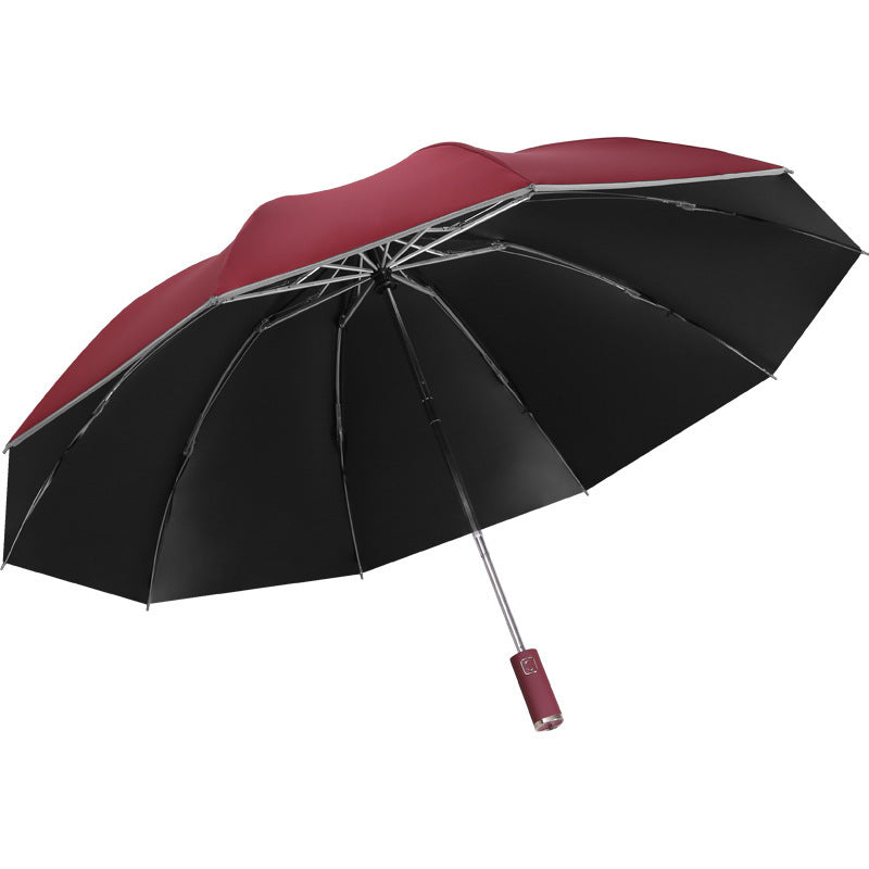 Rain And Rain Dual-purpose Vinyl Reflective Strip Folding Umbrella