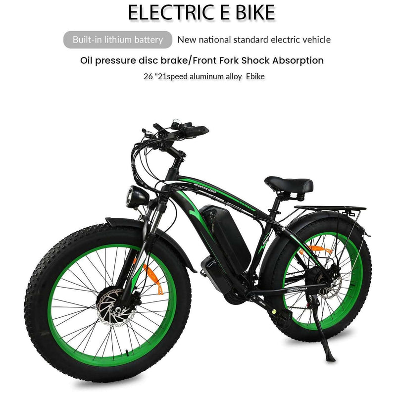 2000W Motor Electric Bike Adults - 31 MPH Electric Bike With 26 Inches Fat Tire 20AH Removable Battery, Hydraulic Disc Brake 21 Speed US only