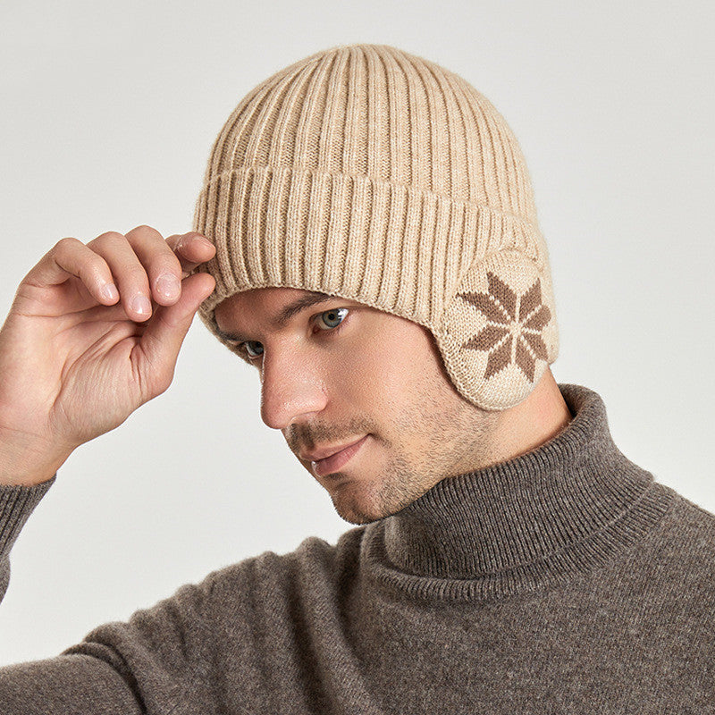 Casquette en laine tricotée thermique pour hommes, doublée de polaire, épaissie, produits tendances d'hiver