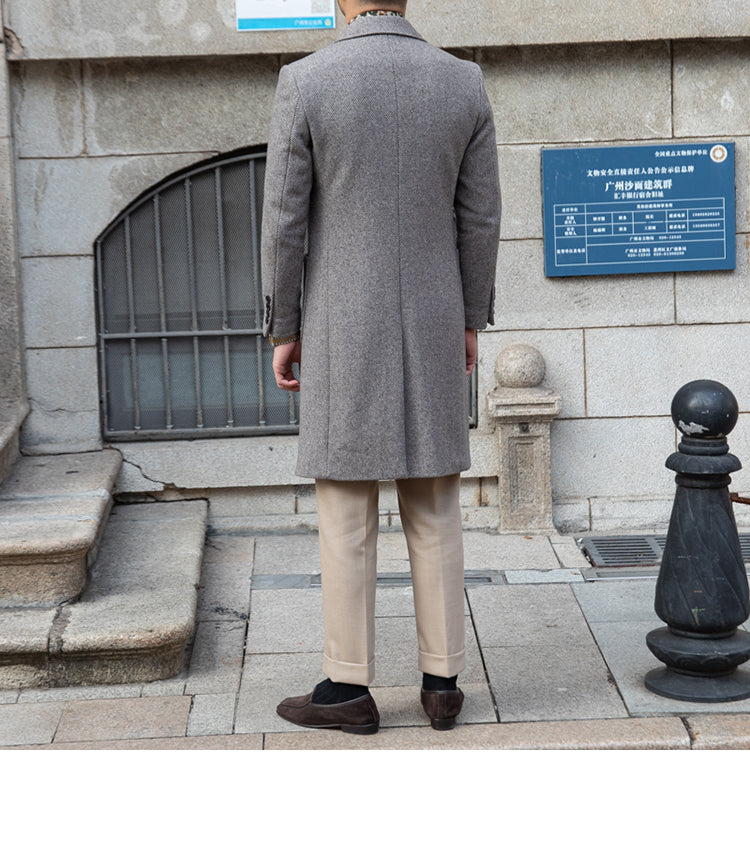 Men's Winter Warm Vintage Wool Long-cut Coat