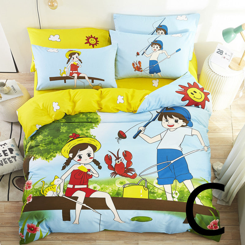 Drap de lit pour enfants, Textile de maison, dessin animé mignon, housse de couette, literie