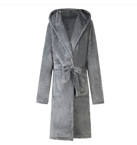 Mens & Ladies Nylon Hooded Bathrobe