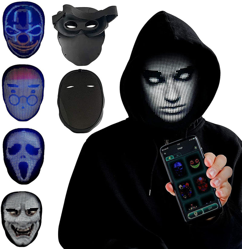 Halloween Face Masks Full Color LED Luminous Mask Face Changing Mask Party Bar Props