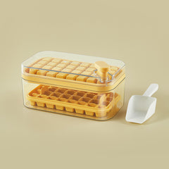 One-button Press Type Ice Mold Box Plastics Ice Cube Maker Ice Tray Mold With Storage Box With Lid Bar Kitchen Accessories