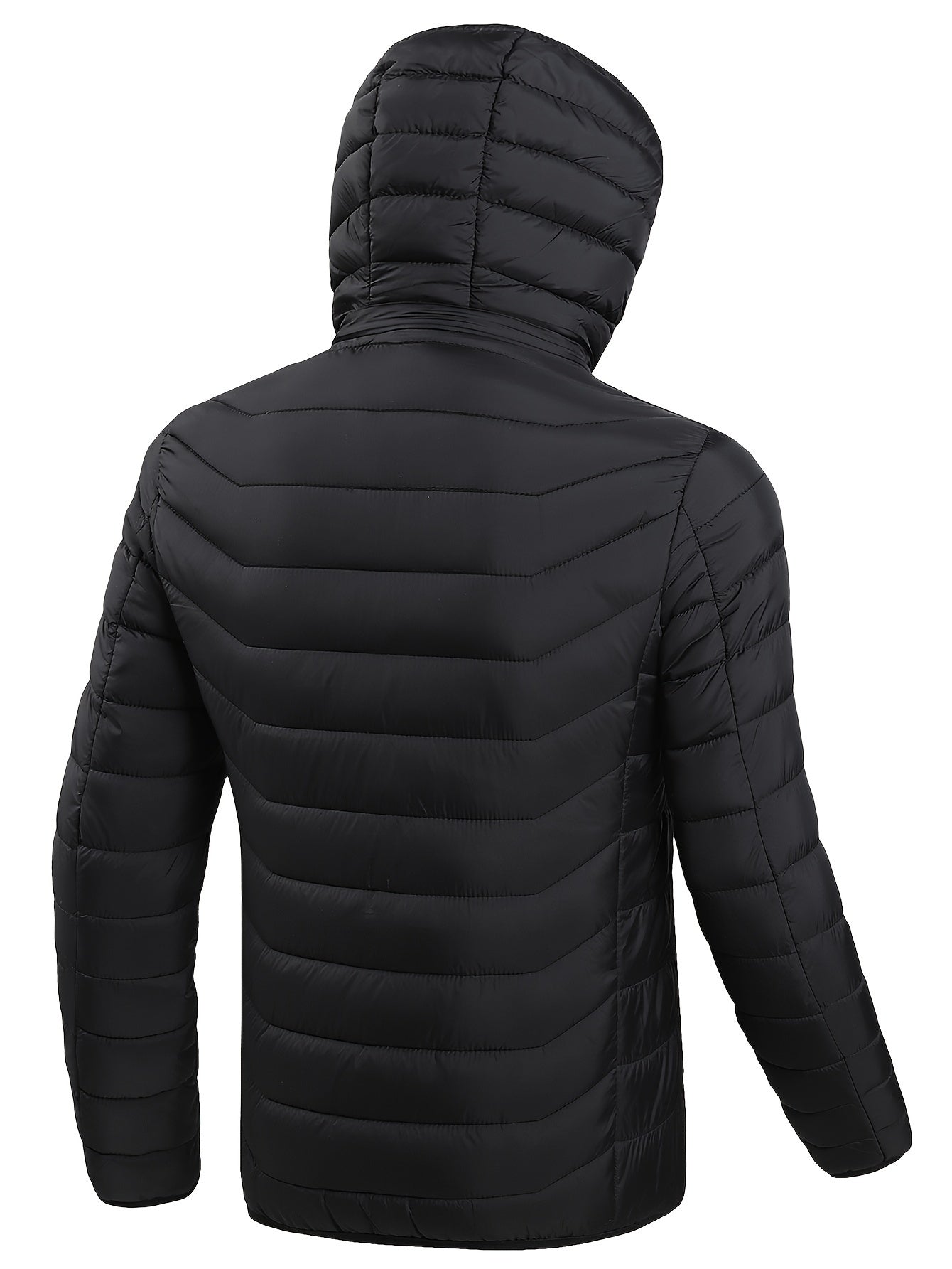 Men's USB-Powered For Smart Heating Jacket - Adjustable Temperature, 9 Zones, Long Sleeve, Hooded Outdoor Vest for Winter Sports & Casual Wear - With Battery Piece