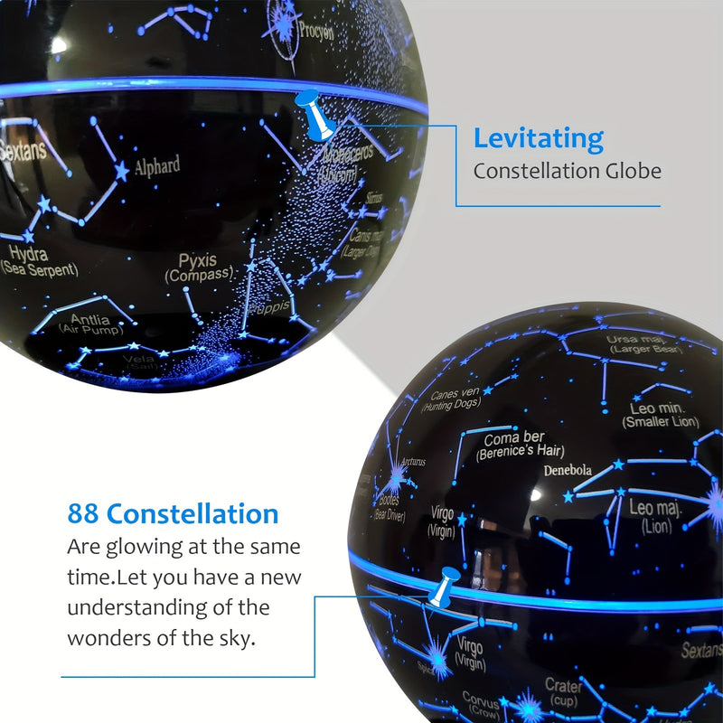 Anti-Gravity Black Magnetic Levitation Night Light Constellation Ball Unique Office Star Globe Table Lamp, Creative LED Starlight Ball Gift For Halloween And Christmas