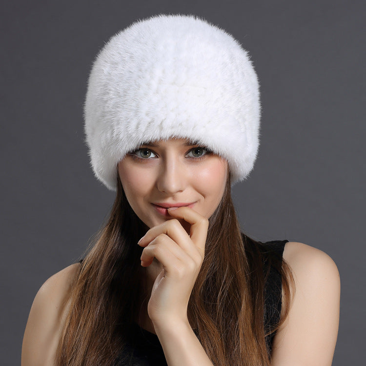 Mink Fur Hat Keeps Warm In Autumn And Winter Ladies