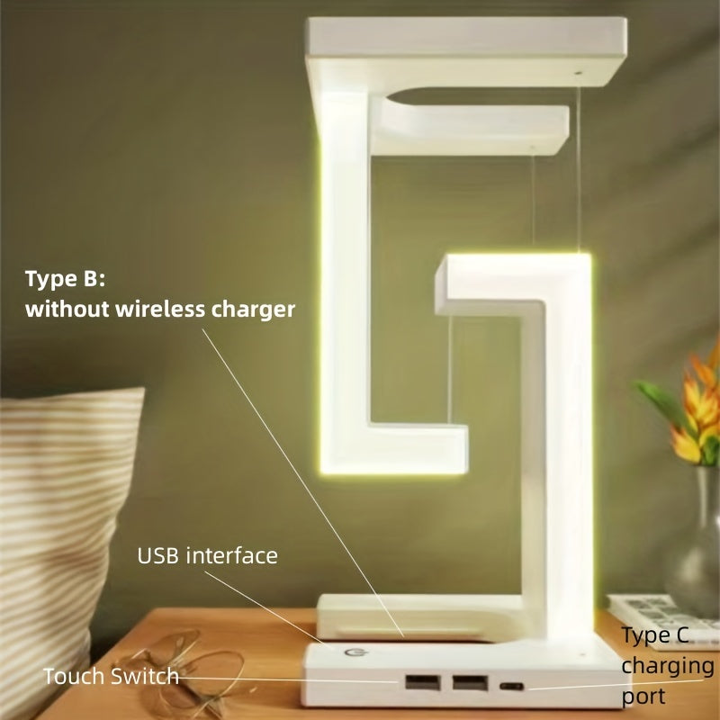 1pc Anti-Gravity Wireless Charging LED Table Lamp, Foldable Adjustable Desk Light for Bedroom, Living Room, Decoration