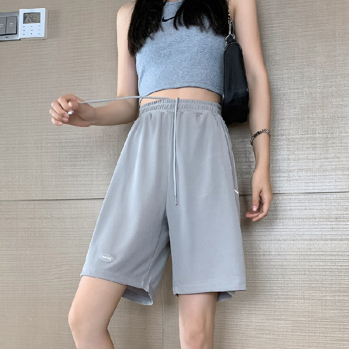 Ice Silk Casual Wide-leg Shorts Women Summer Loose