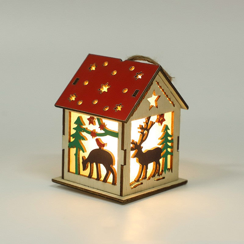 Decorative Festive Luminous Wooden Pendants