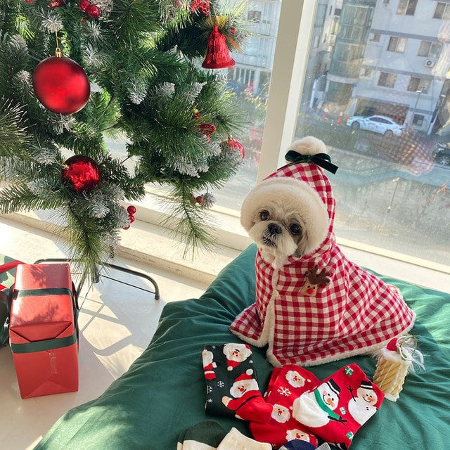 Korean Version Of The New Lovely Christmas Winter Pet Clothes Cloak