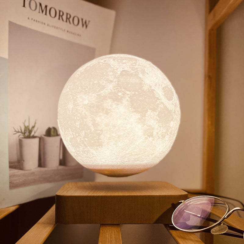 1pc Magnetic Floating Moon Lamp: 3D Printed Levitation Night Light with 3 Lighting Modes for Bedroom, Office, Home Decor