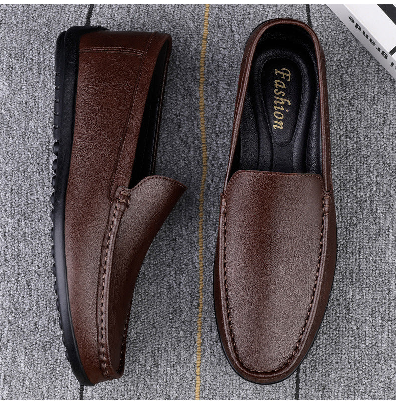 Breathable White Shoes Men's Casual Leather Shoes