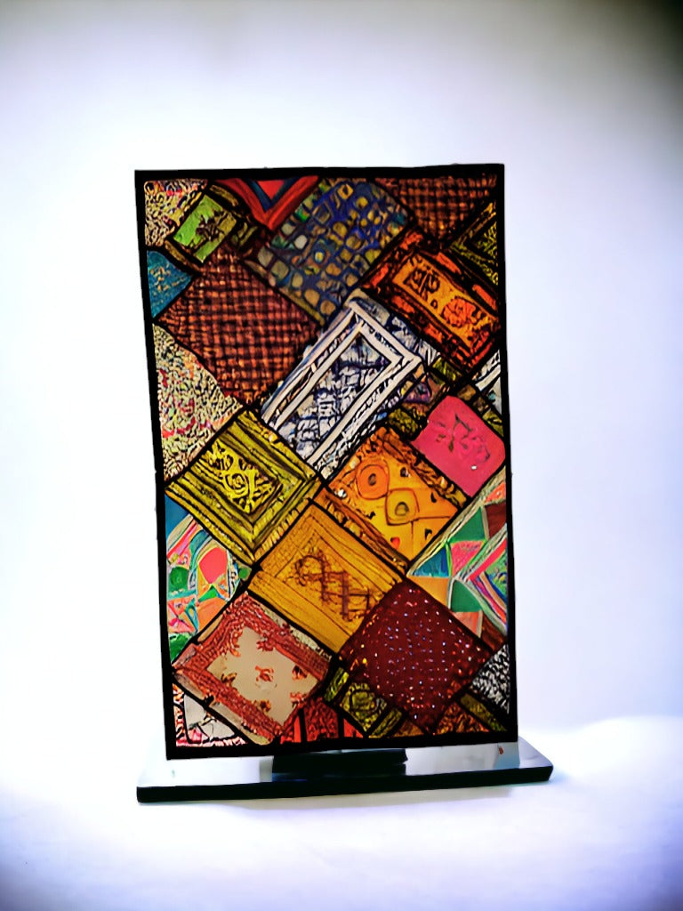 Handmade quilted wall hanging with patchwork beautiful, quilted wall art