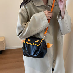 Sac à bandoulière drôle Halloween citrouille dessin animé sacs à bandoulière avec petites ailes personnalisé créatif femme sac à main