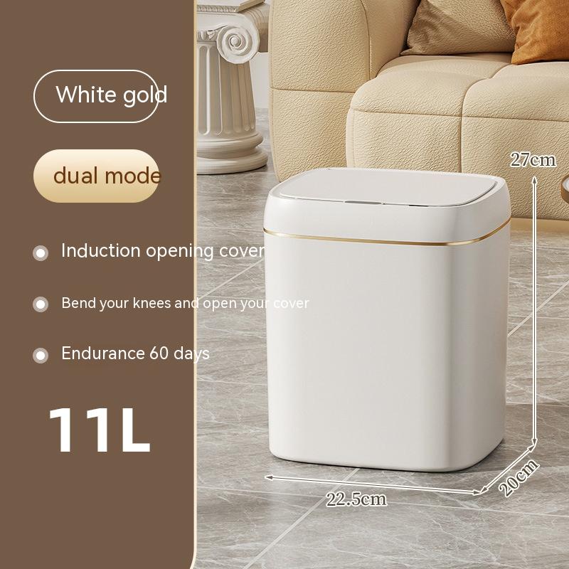 Poubelle intelligente avec couvercle pour chambre à coucher et salon, boîte de rangement de cuisine, poubelle à induction, petite boîte de voiture, poubelle intelligente automatique Smart Trash Bin