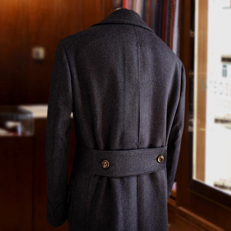 Padded Wool Polo Coat In Winter