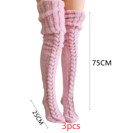 Knitted socks over the knee lengthened stockings