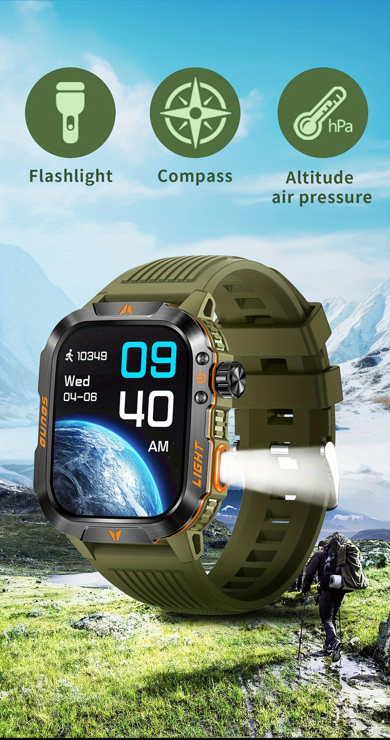 Smart Watch (Answer/Call) Outdoor Sports Watch LED Altimeter Barometer 100+ Sports Modes 600mAh Battery Multimedia Message Viewing Weather Pedometer Fitness Tracker for Android iPhone Gift