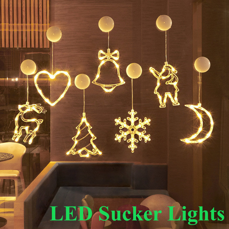 Star String Lights LED Christmas Curtain Lights Indoor Bedroom Home Party Decoration Snowman Christmas Tree Holiday Lights