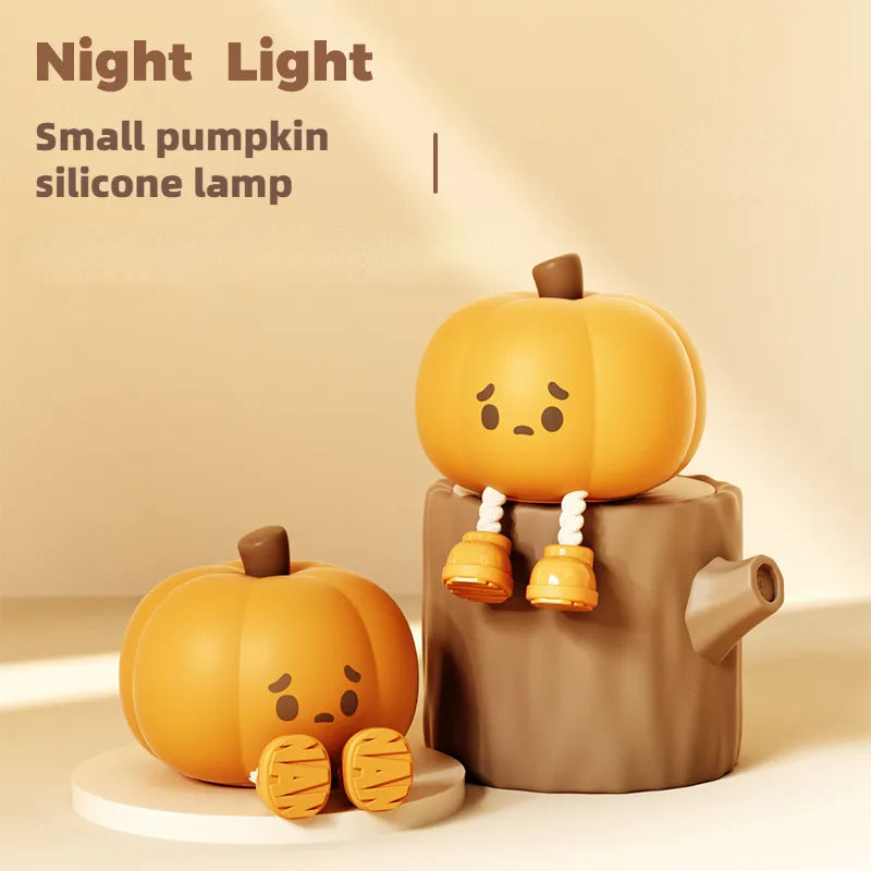 Veilleuse citrouille d'halloween en Silicone souple, lampe tactile à intensité variable, Rechargeable, décoration de chevet, cadeaux pour enfants, décorations d'halloween