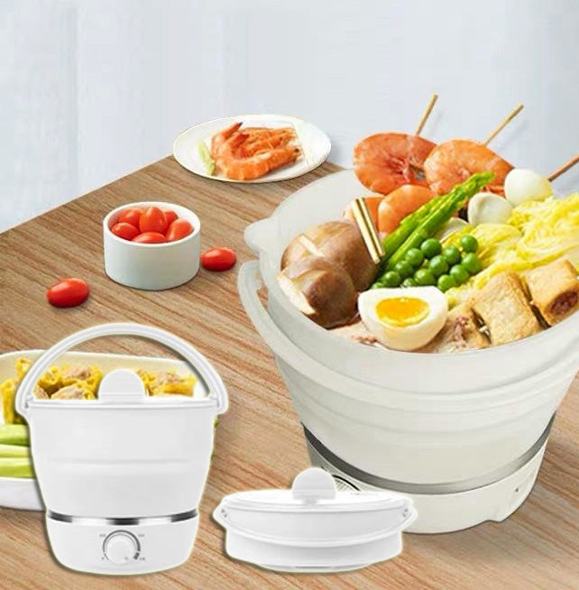 Portable Travel Folding Electric Cooker Multifunctional Electric Hot Pot Food Grade Silicone Dormitory Mini Electric Cooker
