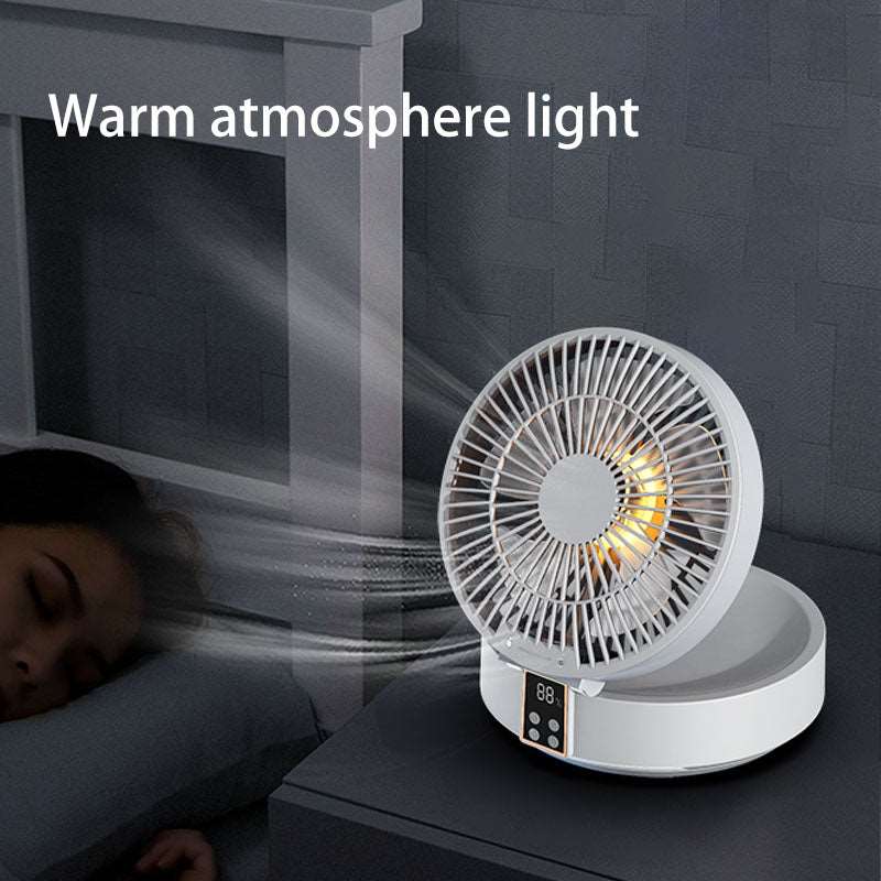 2023 Remote Control Portable Rechargeable Ceiling Usb Electric Folding Fan Night Light Air Cooler Home-appliance Home