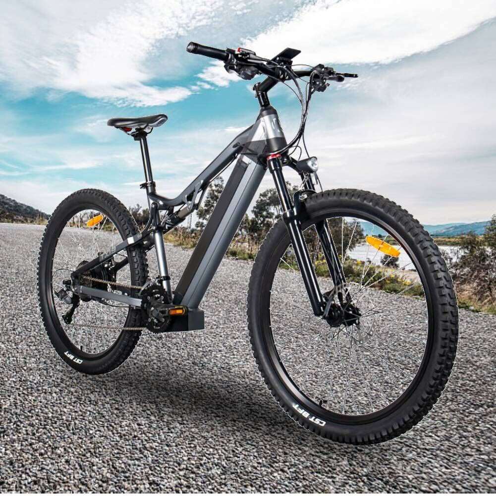 500W Electric Bicycle Ebike 27.5 Inches Mountain E-Bike 48V City EMTB 27 Speed Gray US only