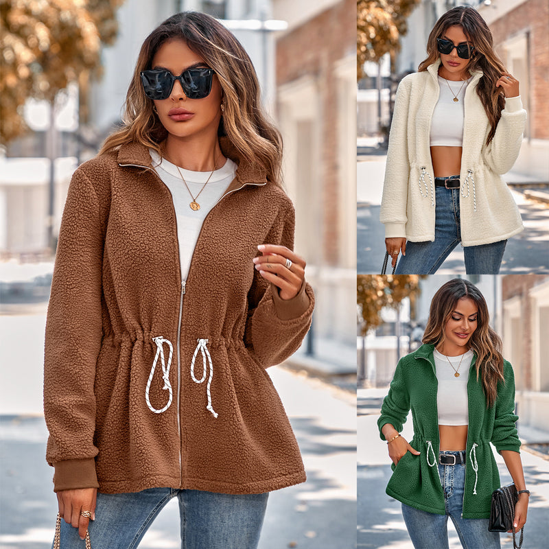 Casual Women's Long Sleeve Plush Coat