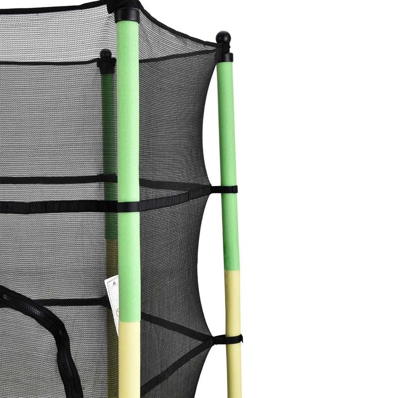 55in Yellow-Green Guard Pole Yellow-Green Stitching Outer Cover Trampoline Straight Leg Mini Round Inner Net