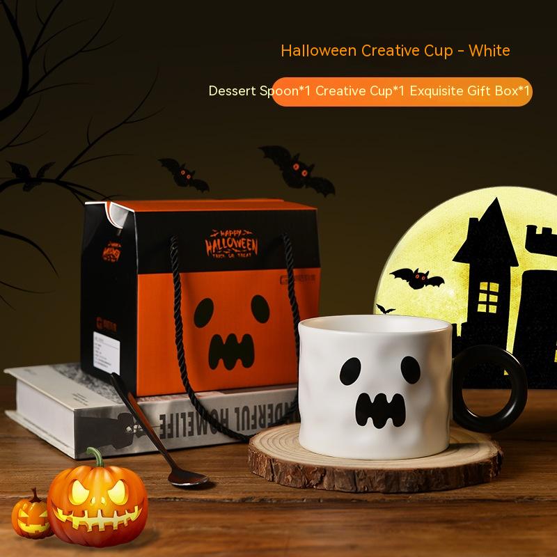 Pumpkin Ceramic Cup Party Favor Ceramic Cups With Handle Portable Cute Halloween Gift Mug Durable Halloween Party Supplies