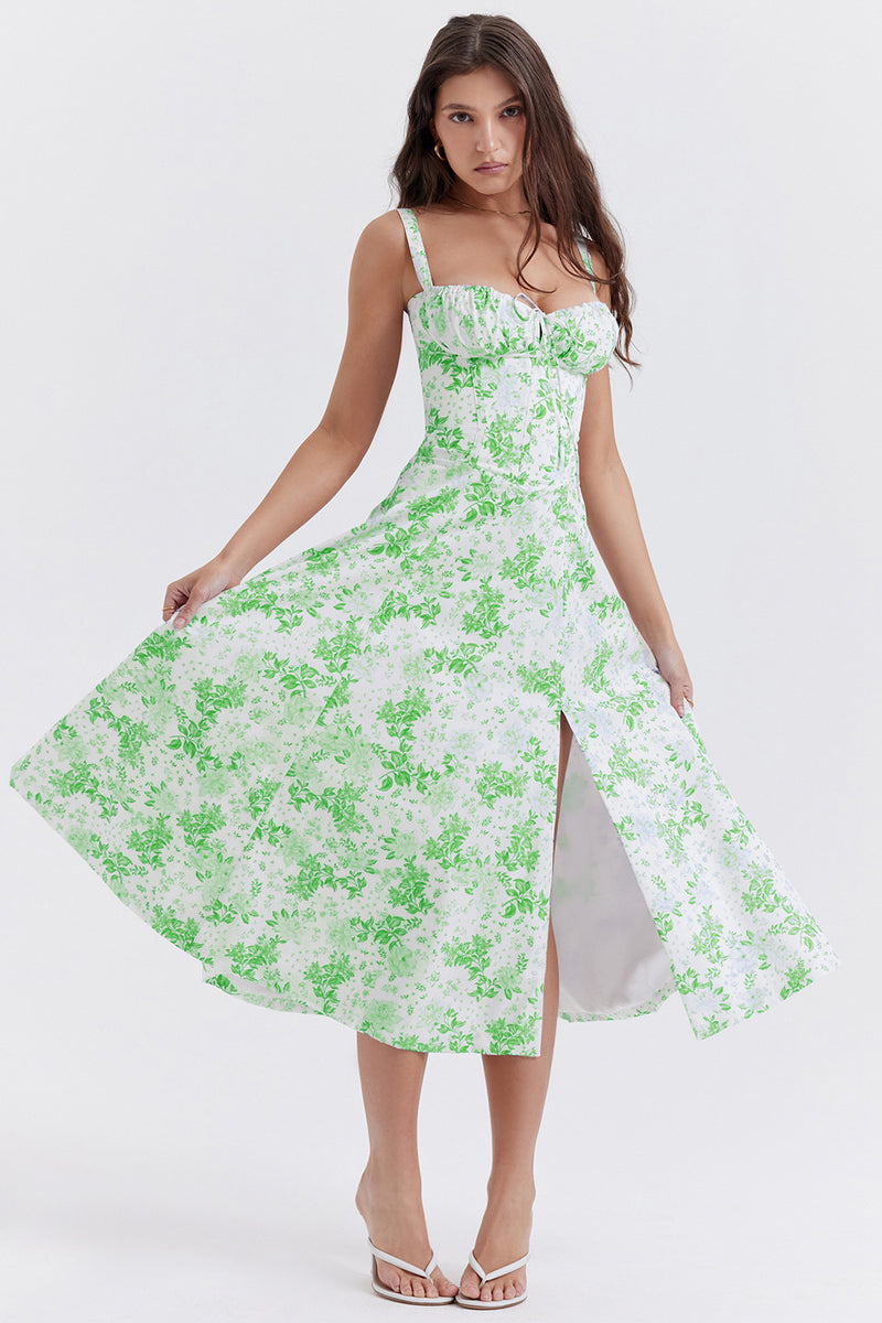 New Women's Floral Print Dress With Straps