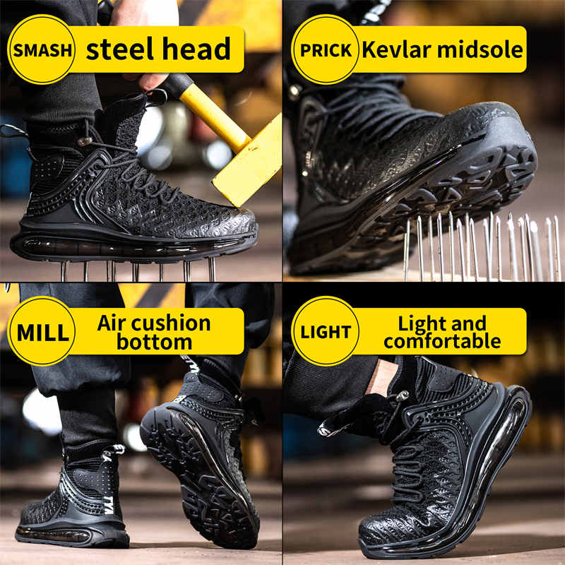 Mens Fashion Smash And Puncture Resistant Lightweight Air Cushion Shock Absorbing Shoes
