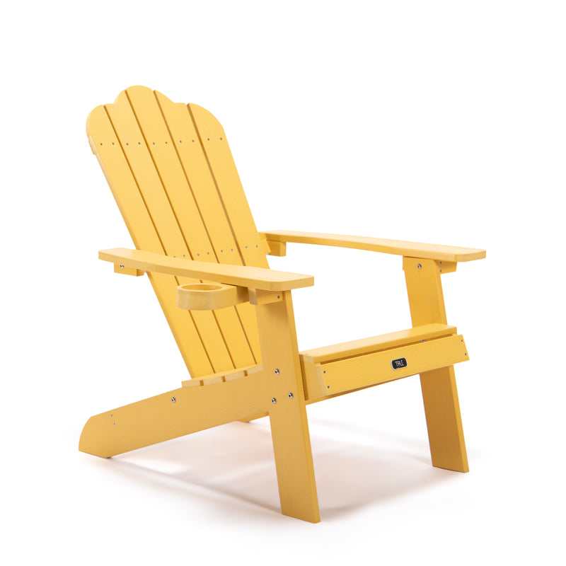 TALE Adirondack Chair Hinterhof Gartenmöbel Lackierte Sitzgelegenheiten mit Getränkehalter Allwetter- und lichtbeständiger Kunststoff Holz Ban Amazon