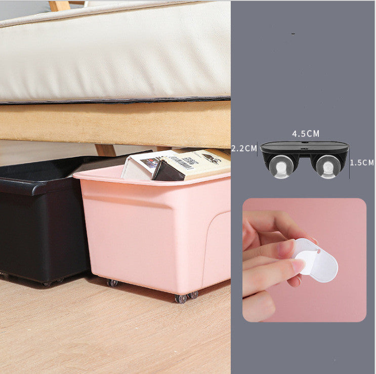 One-way Stickable Storage Box With 4 Wheels