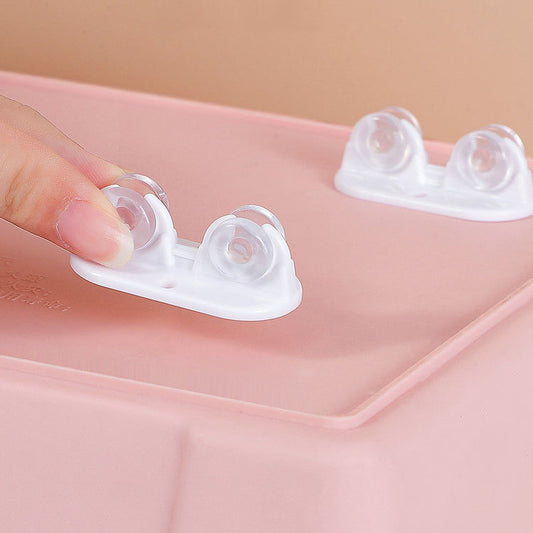 One-way Stickable Storage Box With 4 Wheels