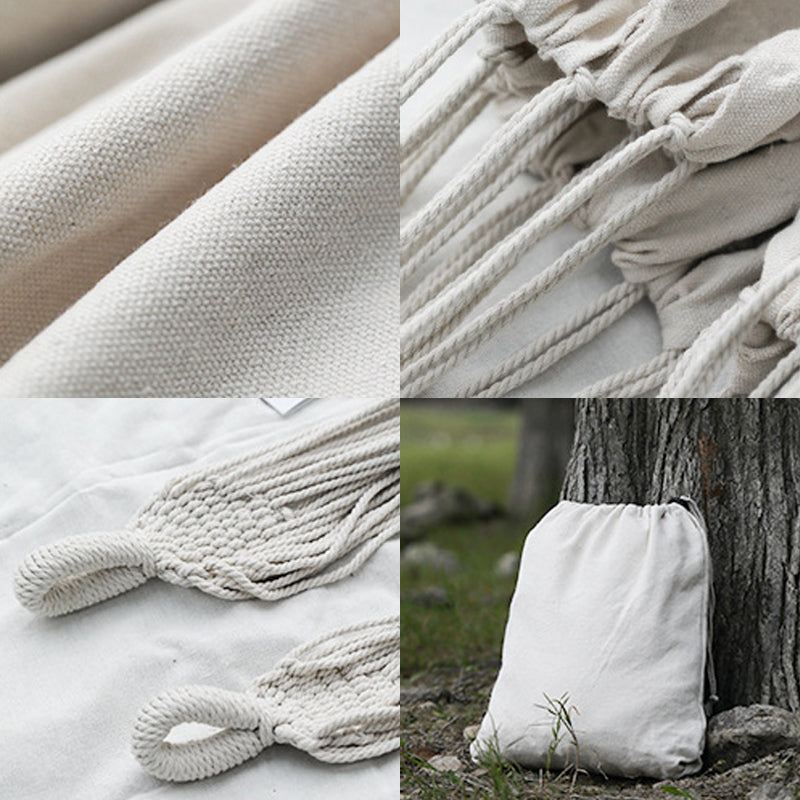 Indoor And Outdoor Leisure Cotton Canvas White Hammock