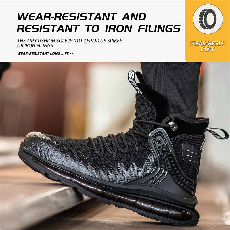Mens Fashion Smash And Puncture Resistant Lightweight Air Cushion Shock Absorbing Shoes