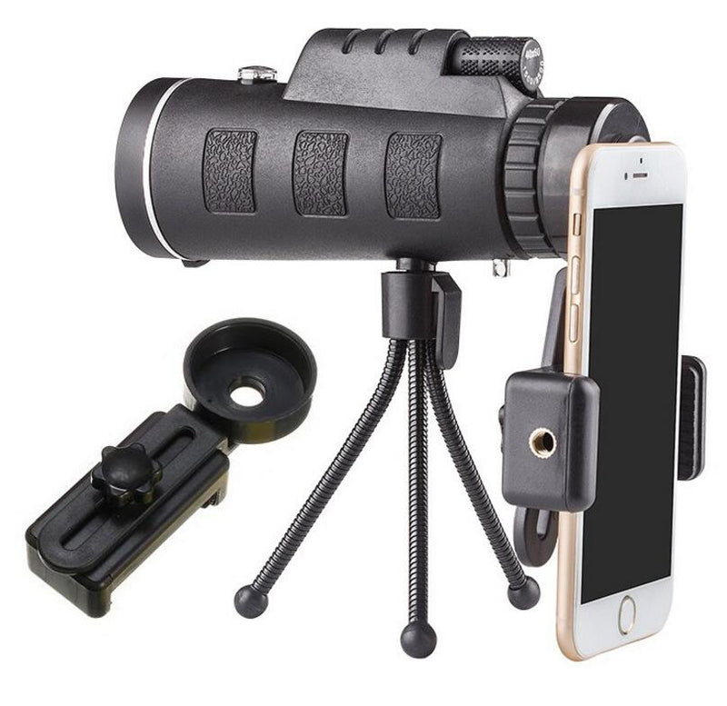 Compatible with Apple, Monocular Telescope Zoom Scope with Compass Phone Clip Tripod
