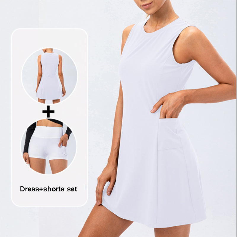 Robe de tennis une pièce à la mode pour dames, vêtements de yoga