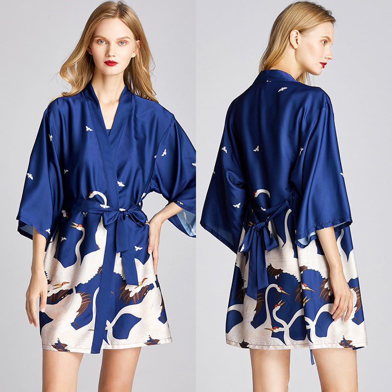 Summer silk robe